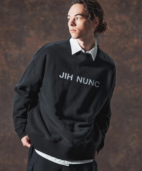 Jih Nunc（ジーヌンク）の「msw1728-ロゴプリント裏起毛スウェットプルオーバー(JIH-R1140)（スウェット・メンズ・ブラック/パープル/チャコール・L/M/S）」の4枚目の写真