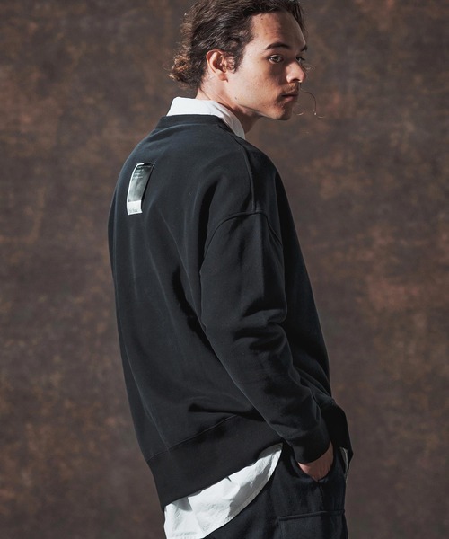 Jih Nunc（ジーヌンク）の「msw1728-ロゴプリント裏起毛スウェットプルオーバー(JIH-R1140)（スウェット・メンズ・ブラック/パープル/チャコール・L/M/S）」の6枚目の写真