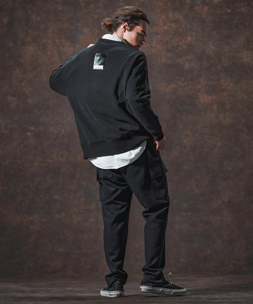 Jih Nunc（ジーヌンク）の「msw1728-ロゴプリント裏起毛スウェットプルオーバー(JIH-R1140)（スウェット・メンズ・ブラック/パープル/チャコール・L/M/S）」の8枚目の写真