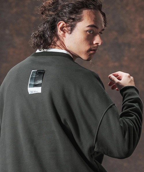 Jih Nunc（ジーヌンク）の「msw1728-ロゴプリント裏起毛スウェットプルオーバー(JIH-R1140)（スウェット・メンズ・ブラック/パープル/チャコール・L/M/S）」の10枚目の写真