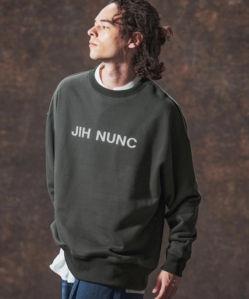 Jih Nunc（ジーヌンク）の「msw1728-ロゴプリント裏起毛スウェットプルオーバー(JIH-R1140)（スウェット・メンズ・ブラック/パープル/チャコール・L/M/S）」の11枚目の写真