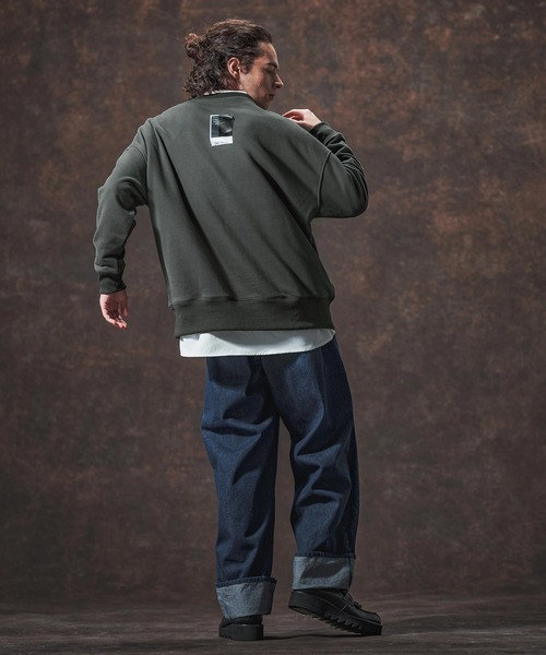 Jih Nunc（ジーヌンク）の「msw1728-ロゴプリント裏起毛スウェットプルオーバー(JIH-R1140)（スウェット・メンズ・ブラック/パープル/チャコール・L/M/S）」の13枚目の写真