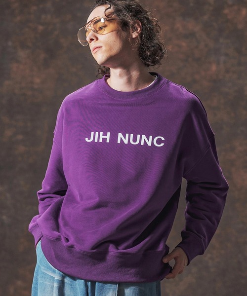 Jih Nunc（ジーヌンク）の「msw1728-ロゴプリント裏起毛スウェットプルオーバー(JIH-R1140)（スウェット・メンズ・ブラック/パープル/チャコール・L/M/S）」の16枚目の写真