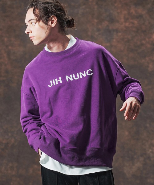 Jih Nunc（ジーヌンク）の「msw1728-ロゴプリント裏起毛スウェットプルオーバー(JIH-R1140)（スウェット・メンズ・ブラック/パープル/チャコール・L/M/S）」の18枚目の写真