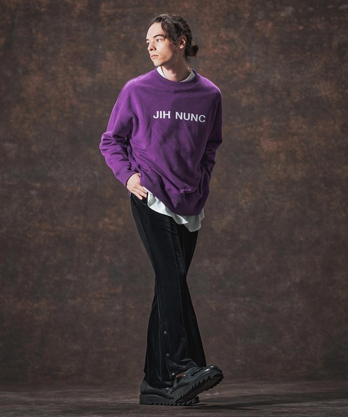 Jih Nunc（ジーヌンク）の「msw1728-ロゴプリント裏起毛スウェットプルオーバー(JIH-R1140)（スウェット・メンズ・ブラック/パープル/チャコール・L/M/S）」の21枚目の写真