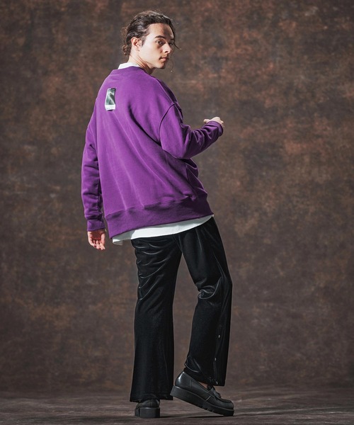 Jih Nunc（ジーヌンク）の「msw1728-ロゴプリント裏起毛スウェットプルオーバー(JIH-R1140)（スウェット・メンズ・ブラック/パープル/チャコール・L/M/S）」の22枚目の写真
