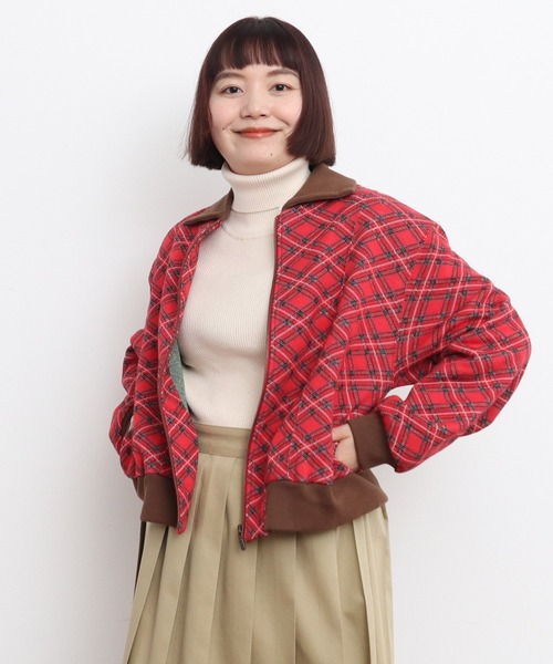 CHILD WOMAN（チャイルドウーマン）の「チェック柄キルトジャカード ブルゾン（ブルゾン・レディース・レッド・FREE）」の9枚目の写真