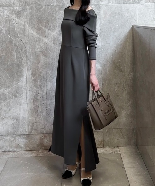 オフショル風マーメイドワンピース（ワンピース）｜JUNOAH（ジュノア