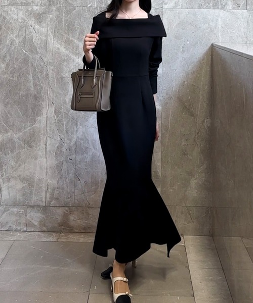 オフショル風マーメイドワンピース（ワンピース）｜JUNOAH（ジュノア