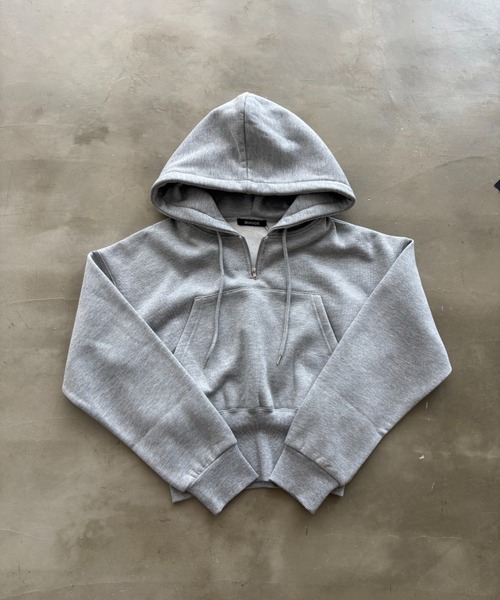 SHAGGIE(シャギー)の「裏起毛ハーフジップフーディスウェット(スウェット・レディース・レッド/グレー/ブラック・FREE)」の4枚目の写真