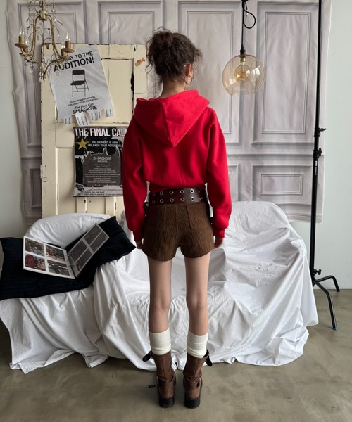 SHAGGIE(シャギー)の「裏起毛ハーフジップフーディスウェット(スウェット・レディース・レッド/グレー/ブラック・FREE)」の16枚目の写真