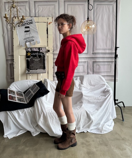 SHAGGIE(シャギー)の「裏起毛ハーフジップフーディスウェット(スウェット・レディース・レッド/グレー/ブラック・FREE)」の18枚目の写真