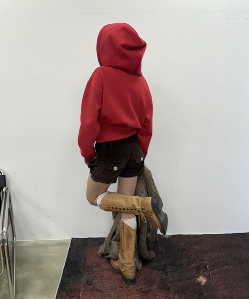 SHAGGIE(シャギー)の「裏起毛ハーフジップフーディスウェット(スウェット・レディース・レッド/グレー/ブラック・FREE)」の17枚目の写真