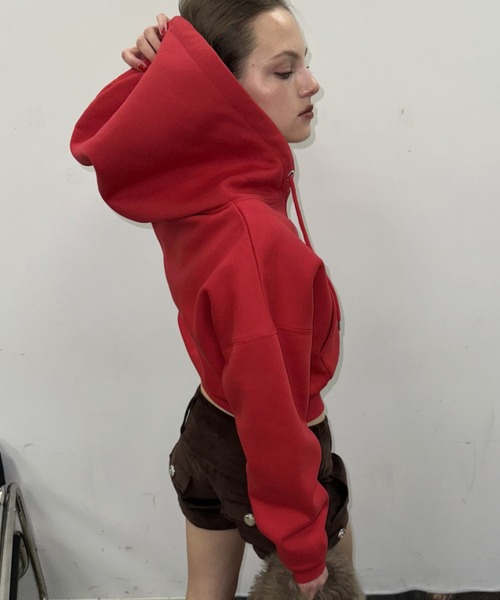 SHAGGIE(シャギー)の「裏起毛ハーフジップフーディスウェット(スウェット・レディース・レッド/グレー/ブラック・FREE)」の20枚目の写真