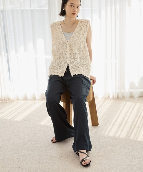 AMERICAN HOLIC(アメリカンホリック)の「サテンカーゴパンツ(その他パンツ・レディース・ネイビー/カーキ/グレイッシュベージュ・M/L)」の8枚目の写真