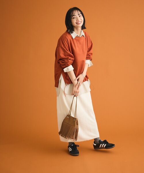 Green　Parks（グリーンパークス）の「andmikka.フリンジ巾着ショルダーバッグ（ハンドバッグ・レディース・ブラウン/ブラック・FREE）」の4枚目の写真