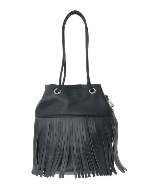 Green　Parks（グリーンパークス）の「andmikka.フリンジ巾着ショルダーバッグ（ハンドバッグ・レディース・ブラウン/ブラック・FREE）」の19枚目の写真