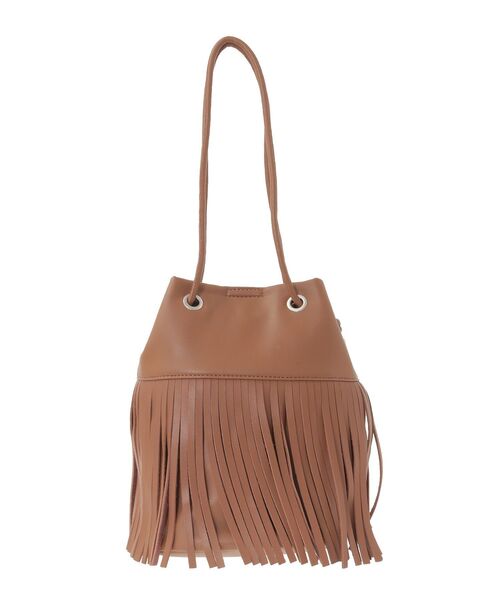 Green　Parks（グリーンパークス）の「andmikka.フリンジ巾着ショルダーバッグ（ハンドバッグ・レディース・ブラウン/ブラック・FREE）」の20枚目の写真