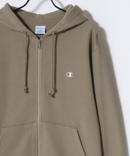 Champion（チャンピオン）の「Champion/チャンピオン コットンUSA 裏毛 ロゴワッペン ワンポイント刺繍 スウェット ジップアップパーカー/レディース メンズ（パーカー・メンズ・ブラック/ベージュ/ネイビー/ブラウン/ホワイト/オートミール/ブルー/グレー・M/L/XL）」の5枚目の写真