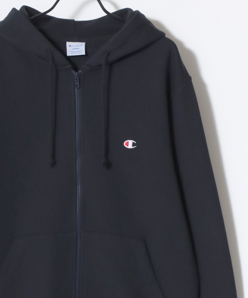 Champion（チャンピオン）の「Champion/チャンピオン コットンUSA 裏毛 ロゴワッペン ワンポイント刺繍 スウェット ジップアップパーカー/レディース メンズ（パーカー・メンズ・ブラック/ベージュ/ネイビー/ブラウン/ホワイト/オートミール/ブルー/グレー・M/L/XL）」の7枚目の写真
