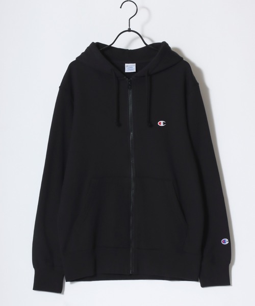 Champion（チャンピオン）の「Champion/チャンピオン コットンUSA 裏毛 ロゴワッペン ワンポイント刺繍 スウェット ジップアップパーカー/レディース メンズ（パーカー・メンズ・ブラック/ベージュ/ネイビー/ブラウン/ホワイト/オートミール/ブルー/グレー・M/L/XL）」の10枚目の写真