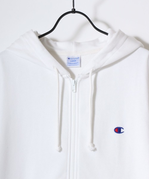 Champion（チャンピオン）の「Champion/チャンピオン コットンUSA 裏毛 ロゴワッペン ワンポイント刺繍 スウェット ジップアップパーカー/レディース メンズ（パーカー・メンズ・ブラック/ベージュ/ネイビー/ブラウン/ホワイト/オートミール/ブルー/グレー・M/L/XL）」の18枚目の写真