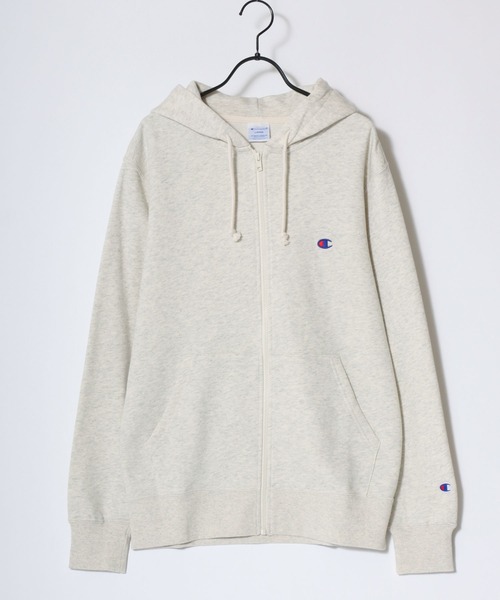 Champion（チャンピオン）の「Champion/チャンピオン コットンUSA 裏毛 ロゴワッペン ワンポイント刺繍 スウェット ジップアップパーカー/レディース メンズ（パーカー・メンズ・ブラック/ベージュ/ネイビー/ブラウン/ホワイト/オートミール/ブルー/グレー・M/L/XL）」の14枚目の写真