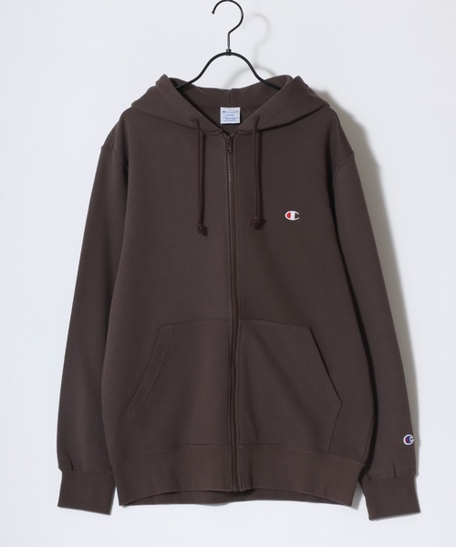 Champion（チャンピオン）の「Champion/チャンピオン コットンUSA 裏毛 ロゴワッペン ワンポイント刺繍 スウェット ジップアップパーカー/レディース メンズ（パーカー・メンズ・ブラック/ベージュ/ネイビー/ブラウン/ホワイト/オートミール/ブルー/グレー・M/L/XL）」の12枚目の写真
