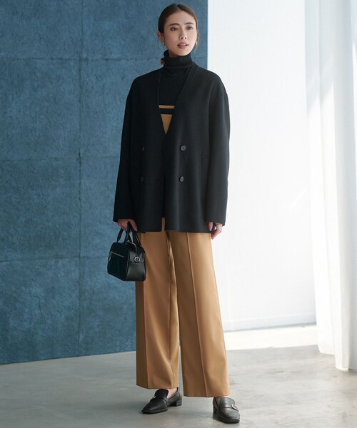 セール】WoolRever ノーカラーショートコート（ノーカラーコート