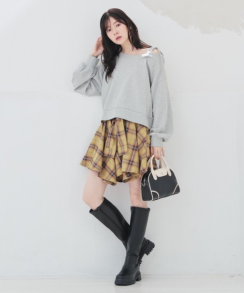 Honeys(ハニーズ)の「シャツ巻き風ミニスカート(スカート・レディース・レッド系その他/ブラック系その他/イエロー系その他・L/M/S)」の11枚目の写真