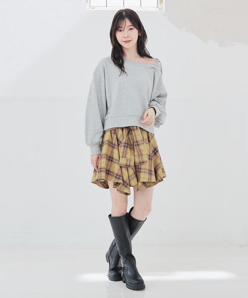 Honeys(ハニーズ)の「シャツ巻き風ミニスカート(スカート・レディース・レッド系その他/ブラック系その他/イエロー系その他・L/M/S)」の14枚目の写真