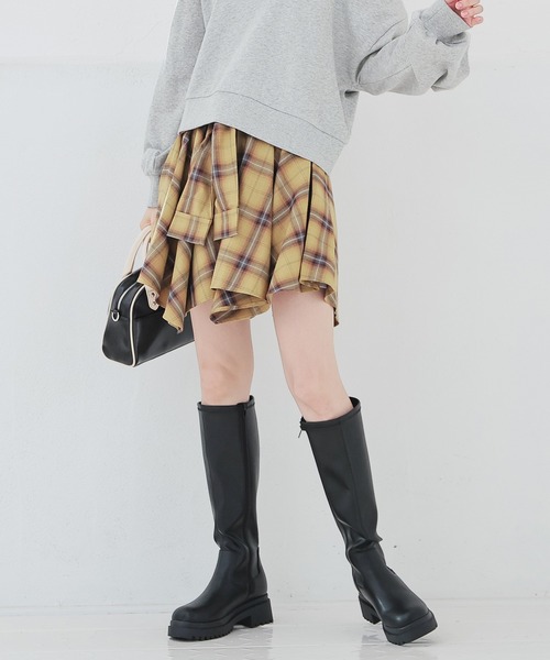 Honeys(ハニーズ)の「シャツ巻き風ミニスカート(スカート・レディース・レッド系その他/ブラック系その他/イエロー系その他・L/M/S)」の15枚目の写真