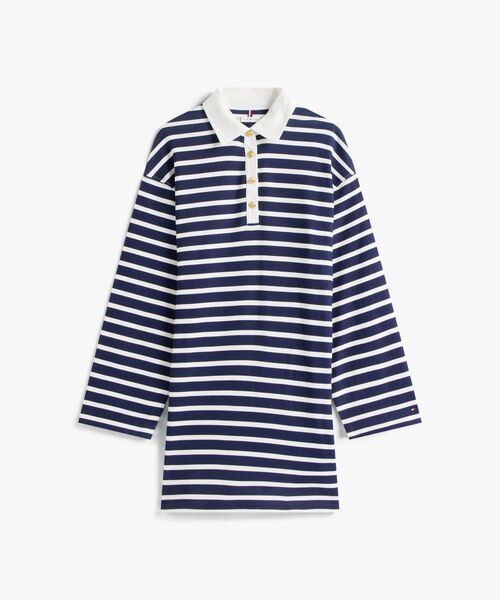 TOMMY HILFIGER（トミーヒルフィガー）の「ゴールドボタンラグビーテリーワンピース（ワンピース・レディース・ネイビー系1・SMALL）」の5枚目の写真