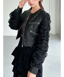 RESEXXY（リゼクシー）の「シアースリーブ合皮ブルゾン（ブルゾン）」