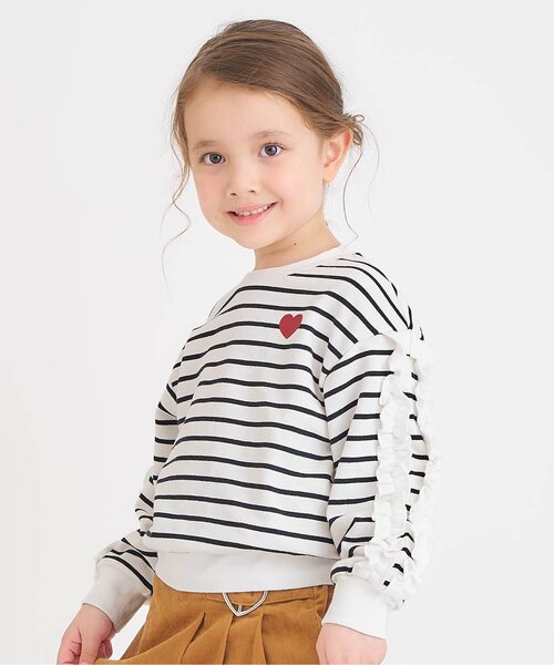 apres les cours（アプレレクール）の「【WEB限定】メロウフリルトレーナー/7days Style（スウェット・キッズ・ブラウン/ピンク/グリーン/その他2/ドット・110/100/90/140/130/80/120）」の4枚目の写真