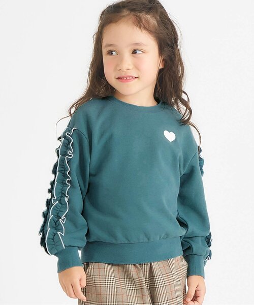 apres les cours（アプレレクール）の「【WEB限定】メロウフリルトレーナー/7days Style（スウェット・キッズ・ブラウン/ピンク/グリーン/その他2/ドット・110/100/90/140/130/80/120）」の2枚目の写真