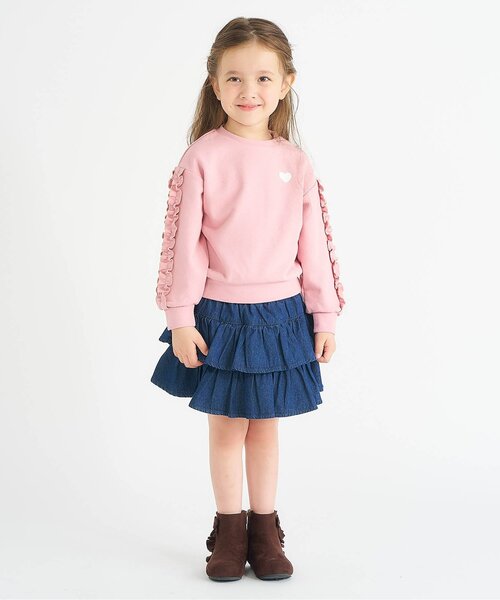 apres les cours（アプレレクール）の「【WEB限定】メロウフリルトレーナー/7days Style（スウェット・キッズ・ブラウン/ピンク/グリーン/その他2/ドット・110/100/90/140/130/80/120）」の12枚目の写真