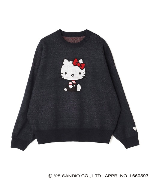 sanrio(サンリオ)の「【sanrio characters】HELLO KITTY/ハローキティジャガードニット/クラシック/レトロ《サンリオキャラクターズ》(ニット/セーター・レディース・ネイビー/杢グレー/レッド/アイボリー・M/L/LL)」の10枚目の写真