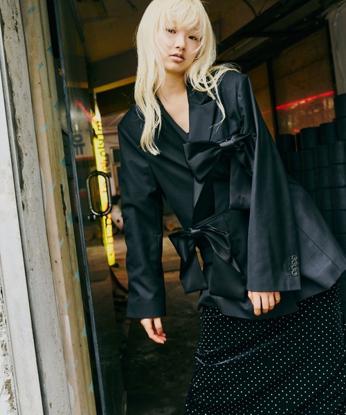 ANDRESD(アンドレスド)の「フォーリボンラバージャケット / for ribbon lover jacket(テーラードジャケット・レディース・ブラック/ベージュ・S/M)」の12枚目の写真