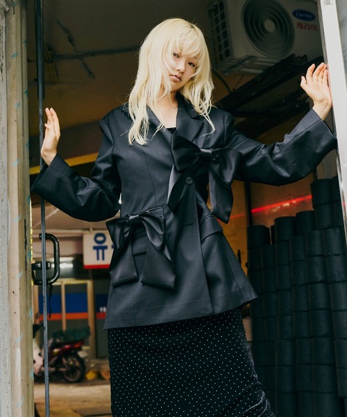 ANDRESD(アンドレスド)の「フォーリボンラバージャケット / for ribbon lover jacket(テーラードジャケット・レディース・ブラック/ベージュ・S/M)」の17枚目の写真