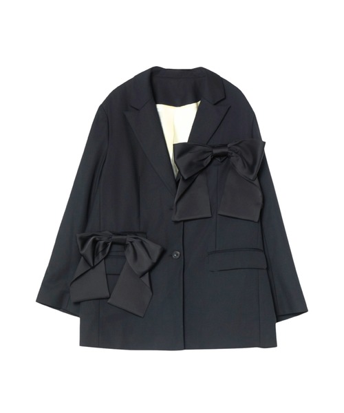 ANDRESD(アンドレスド)の「フォーリボンラバージャケット / for ribbon lover jacket(テーラードジャケット・レディース・ブラック/ベージュ・S/M)」の6枚目の写真