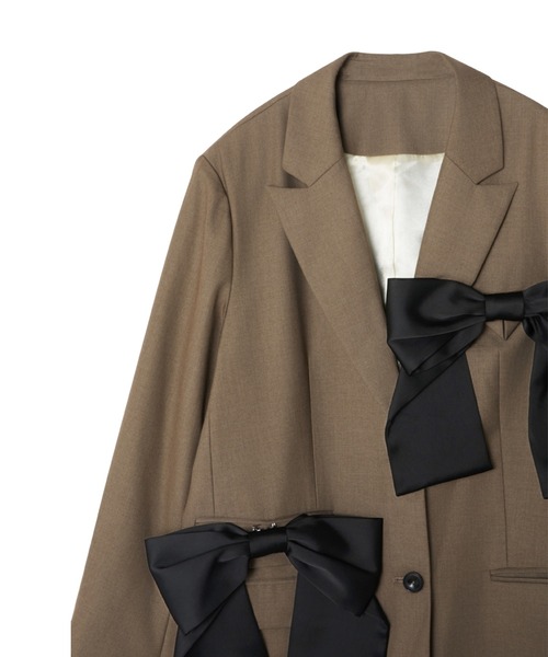 ANDRESD(アンドレスド)の「フォーリボンラバージャケット / for ribbon lover jacket(テーラードジャケット・レディース・ブラック/ベージュ・S/M)」の11枚目の写真