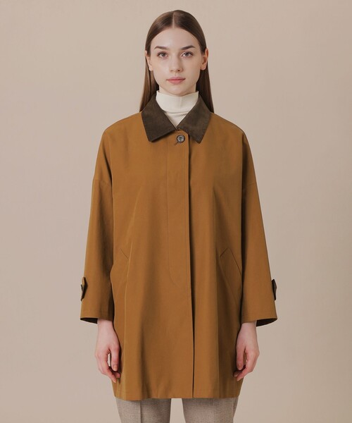 MACKINTOSH LONDON（マッキントッシュ ロンドン）の「【WEB・一部店舗限定】【ROSLEY/ロズリー】コットンナイロンピーチコート（ステンカラーコート・レディース・ブラウン・38）」の4枚目の写真