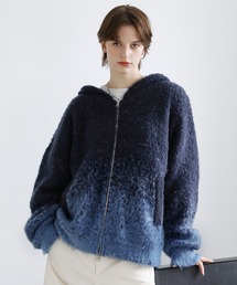 ROCHEM | ダブルジップグラデーションニットパーカー(ニット/セーター)