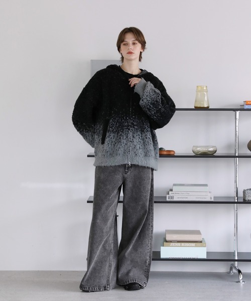 ROCHEM（ローシェン）の「ダブルジップグラデーションニットパーカー（ニット/セーター・メンズ・ネイビー/ブラック/ミント/ブラウン・L/M/S/XS）」の11枚目の写真