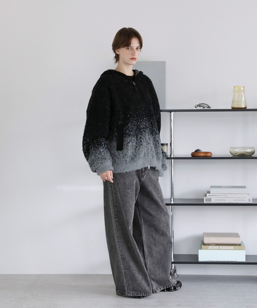 ROCHEM（ローシェン）の「ダブルジップグラデーションニットパーカー（ニット/セーター・メンズ・ネイビー/ブラック/ミント/ブラウン・L/M/S/XS）」の13枚目の写真