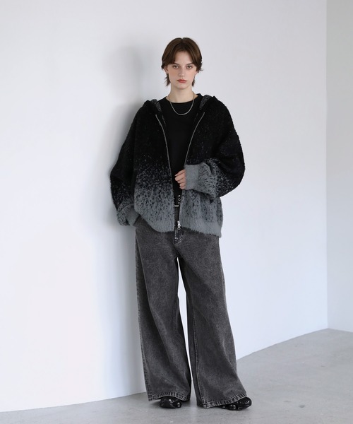 ROCHEM（ローシェン）の「ダブルジップグラデーションニットパーカー（ニット/セーター・メンズ・ネイビー/ブラック/ミント/ブラウン・L/M/S/XS）」の15枚目の写真