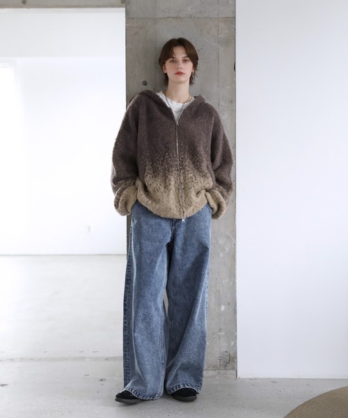 ROCHEM（ローシェン）の「ダブルジップグラデーションニットパーカー（ニット/セーター・メンズ・ネイビー/ブラック/ミント/ブラウン・L/M/S/XS）」の22枚目の写真