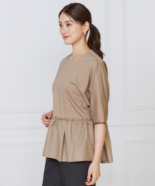 LE SOUK(ルスーク)の「異素材フリルカットプルオーバー(Tシャツ/カットソー・レディース・ブラック/キャメル/パープル・フリー)」の2枚目の写真