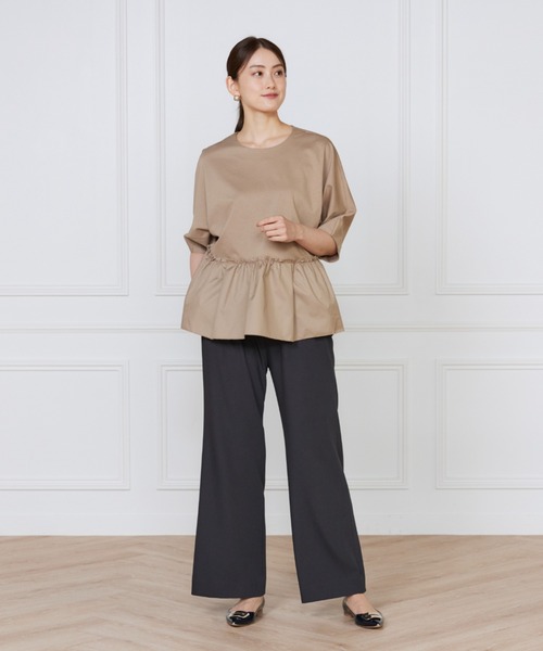 LE SOUK(ルスーク)の「異素材フリルカットプルオーバー(Tシャツ/カットソー・レディース・ブラック/キャメル/パープル・フリー)」の7枚目の写真